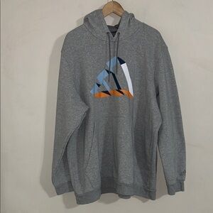 Adidas All SZN Fleece Hoodie in grey with a triangular graphic design
2X